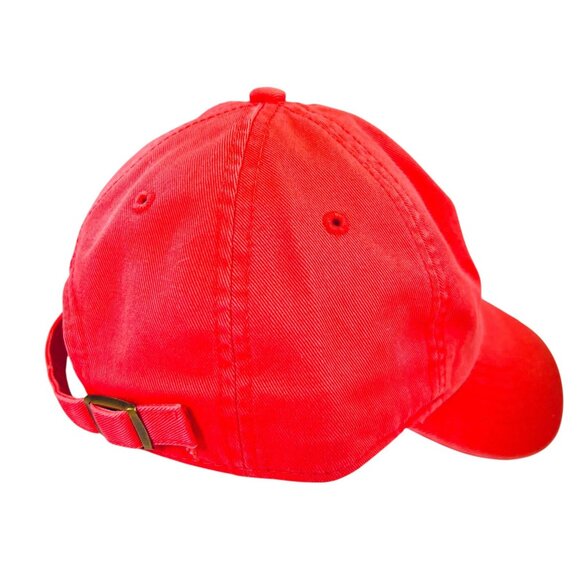 Life Is Good Heart Mountain Embroidery Faded Orange Red Baseball Cap Adjustable - Picture 9 of 10